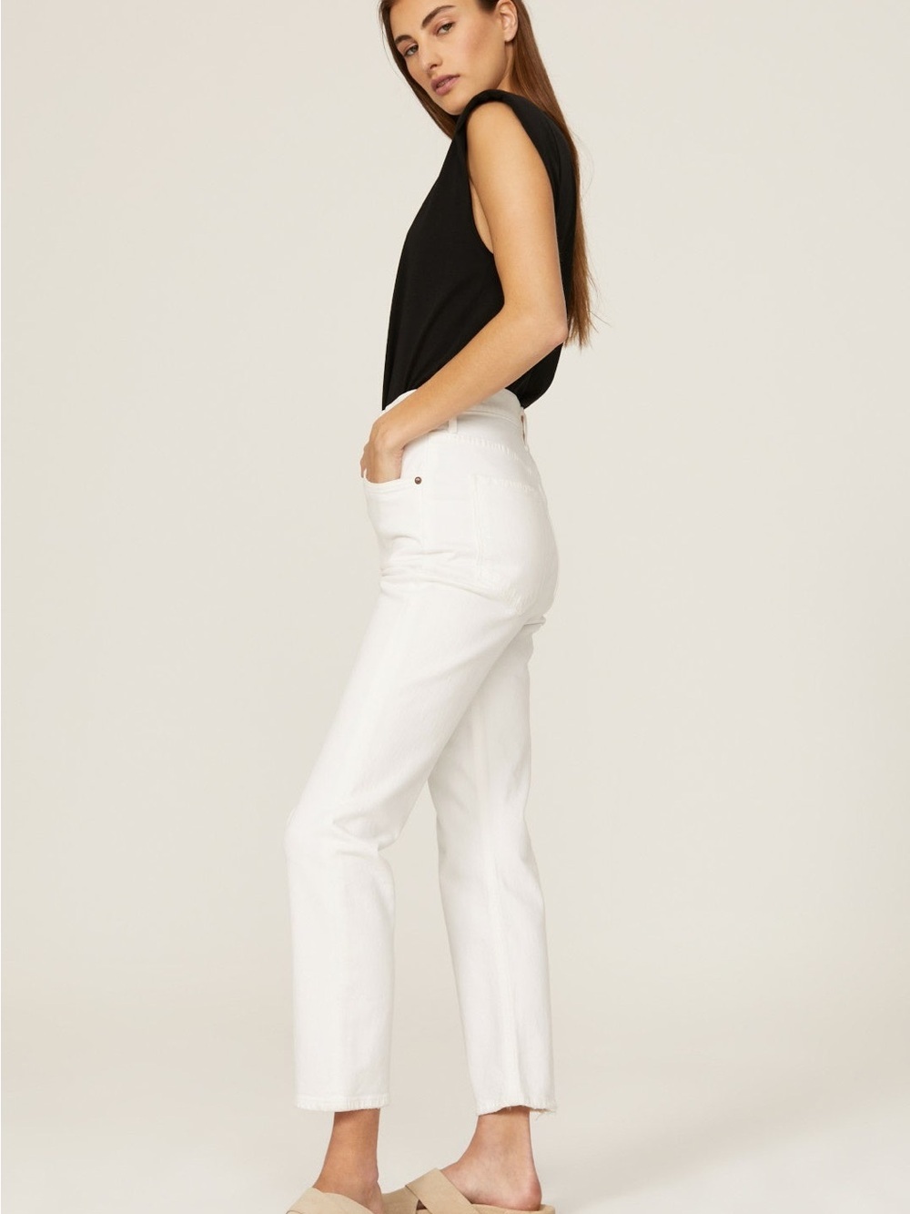 Agolde Riley High Rise Crop Straight Jeans 27 - Picture 4 of 13